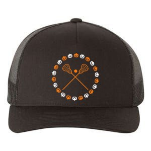 Lacrosse Halloween Spooky Pumpkins Sports Autumn Fall Yupoong Adult 5-Panel Trucker Hat