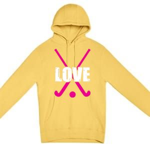 Love High School Field Hockey Design Gift Premium Pullover Hoodie