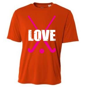 Love High School Field Hockey Design Gift Cooling Performance Crew T-Shirt