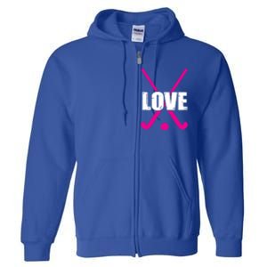 Love High School Field Hockey Design Gift Full Zip Hoodie