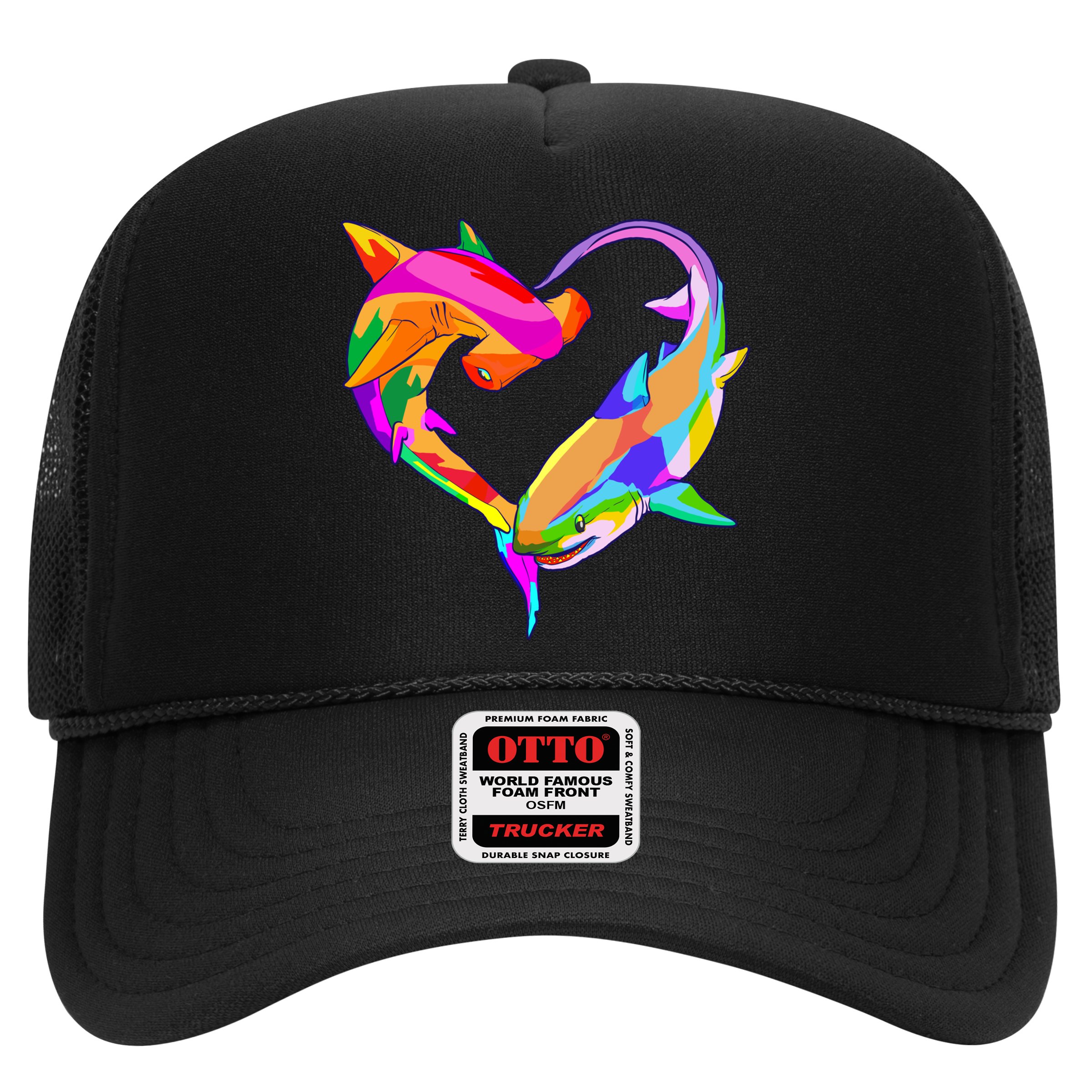 Love Heart Shark Valentine's Day I Love Sharks Colorful Gift Hat