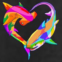 Love Heart Shark Valentine's Day I Love Sharks Colorful Gift Hat