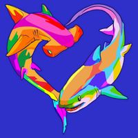Love Heart Shark Valentine's Day I Love Sharks Colorful Gift Baby Bodysuit