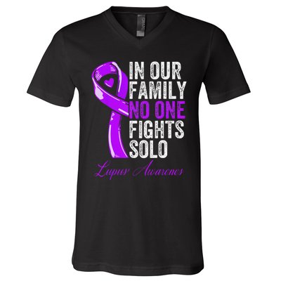 Lupus Health Support Family  Lupus Awareness V-Neck T-Shirt