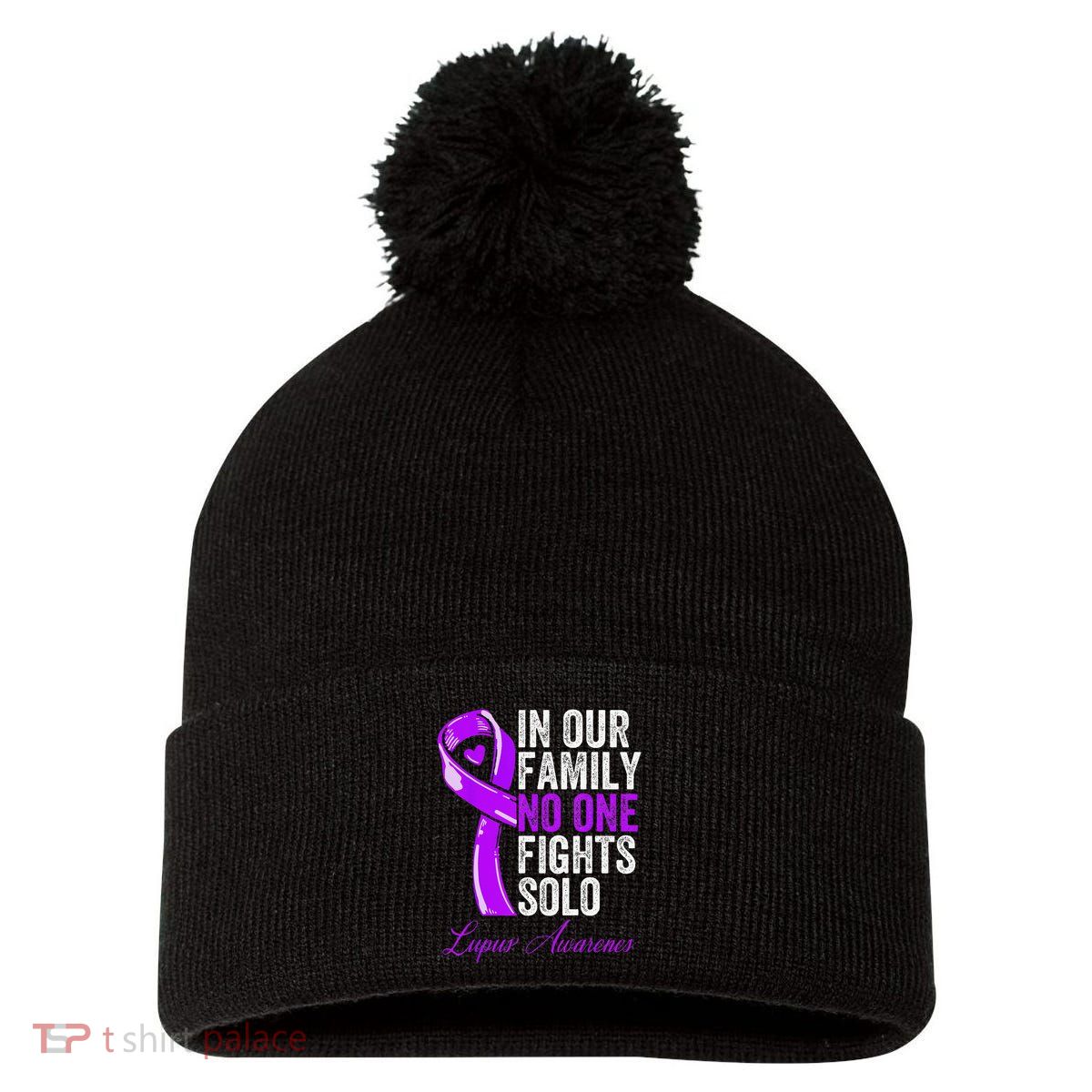 Lupus Health Support Family  Lupus Awareness Pom Pom 12in Knit Beanie