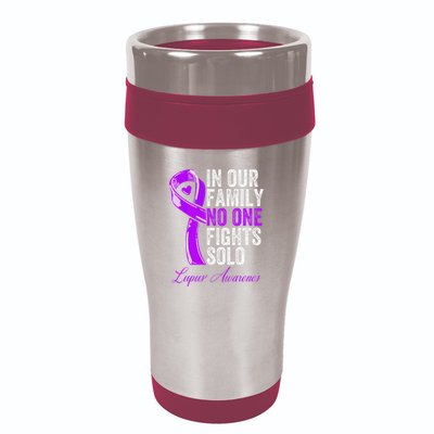Lupus Health Support Family  Lupus Awareness 16oz Travel Tumbler