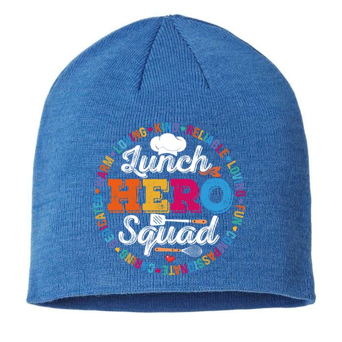 Lunch Hero Squad Funny Lunch Lady School Cafeteria Worker Gift Sustainable Beanie