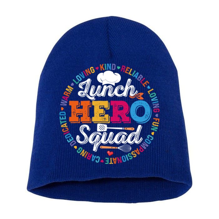 Lunch Hero Squad Funny Lunch Lady School Cafeteria Worker Gift Short Acrylic Beanie