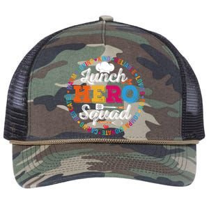 Lunch Hero Squad Funny Lunch Lady School Cafeteria Worker Gift Retro Rope Trucker Hat Cap