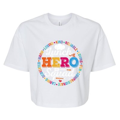 Lunch Hero Squad Funny Lunch Lady School Cafeteria Worker Gift Bella+Canvas Jersey Crop Tee