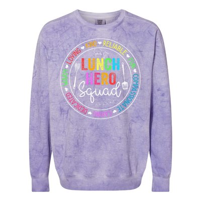 Lunch Hero Squad Funny Lunch Lady School Cafeteria Worker Colorblast Crewneck Sweatshirt