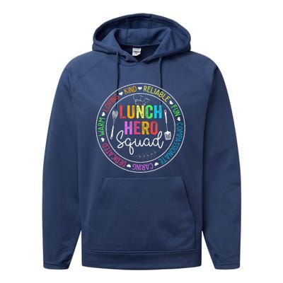 Lunch Hero Squad Funny Lunch Lady School Cafeteria Worker Performance Fleece Hoodie