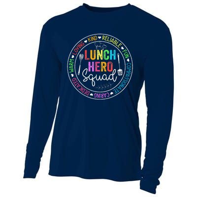 Lunch Hero Squad Funny Lunch Lady School Cafeteria Worker Cooling Performance Long Sleeve Crew