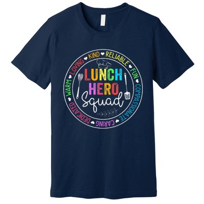 Lunch Hero Squad Funny Lunch Lady School Cafeteria Worker Premium T-Shirt