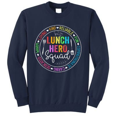 Lunch Hero Squad Funny Lunch Lady School Cafeteria Worker Tall Sweatshirt