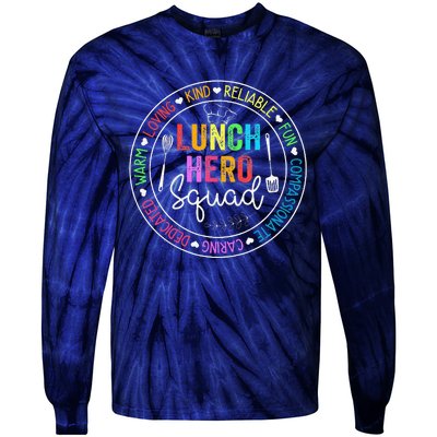 Lunch Hero Squad Funny Lunch Lady School Cafeteria Worker Tie-Dye Long Sleeve Shirt