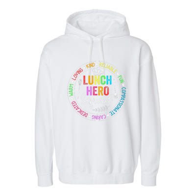 Lunch Hero Squad Funny Lunch Lady School Cafeteria Worker Garment-Dyed Fleece Hoodie