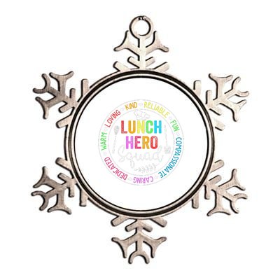 Lunch Hero Squad Funny Lunch Lady School Cafeteria Worker Metallic Star Ornament