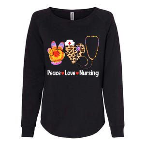 Leopard Heart Stethoscope Peace Love Nursing Cool Gift Womens California Wash Sweatshirt