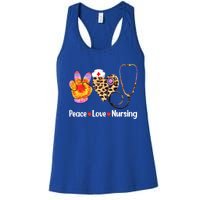 Leopard Heart Stethoscope Peace Love Nursing Cool Gift Women's Racerback Tank