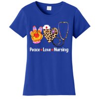 Leopard Heart Stethoscope Peace Love Nursing Cool Gift Women's T-Shirt