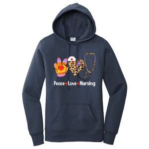 Leopard Heart Stethoscope Peace Love Nursing Cool Gift Women's Pullover Hoodie