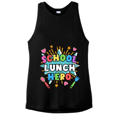 Lunch Hero Squad A Food Service Worker School Lunch Hero Great Gift Ladies PosiCharge Tri-Blend Wicking Tank