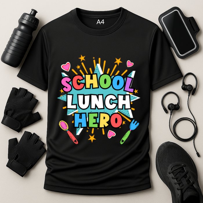 Lunch Hero Squad A Food Service Worker School Lunch Hero Great Gift Cooling Performance Crew T-Shirt