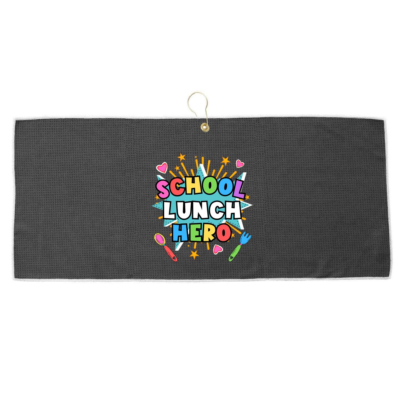 Lunch Hero Squad A Food Service Worker School Lunch Hero Great Gift Large Microfiber Waffle Golf Towel