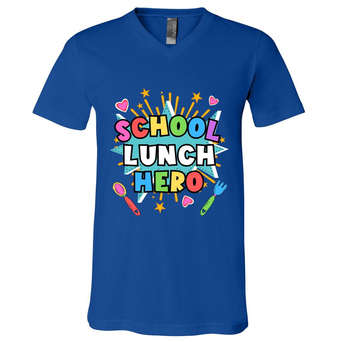 Lunch Hero Squad A Food Service Worker School Lunch Hero Great Gift V-Neck T-Shirt