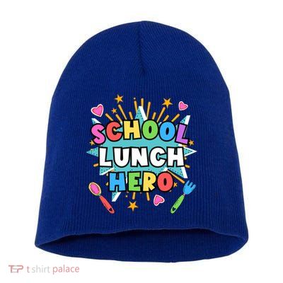 Lunch Hero Squad A Food Service Worker School Lunch Hero Great Gift Short Acrylic Beanie