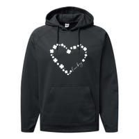 Lucky Heart Shamrock Clover Leaves St Patricks Day Irish Performance Fleece Hoodie