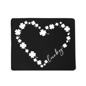 Lucky Heart Shamrock Clover Leaves St Patricks Day Irish Mousepad