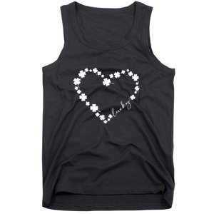 Lucky Heart Shamrock Clover Leaves St Patricks Day Irish Tank Top