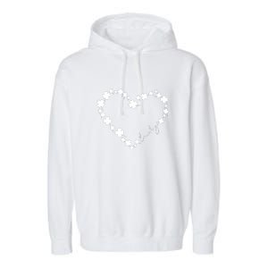 Lucky Heart Shamrock Clover Leaves St Patricks Day Irish Garment-Dyed Fleece Hoodie