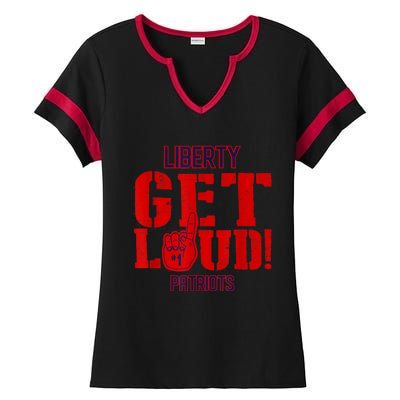 Liberty High School Get Loud Patriots Ladies Halftime Notch Neck Tee