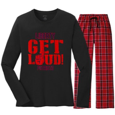 Liberty High School Get Loud Patriots Women's Long Sleeve Flannel Pajama Set 