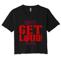 Liberty High School Get Loud Patriots Women's Crop Top Tee