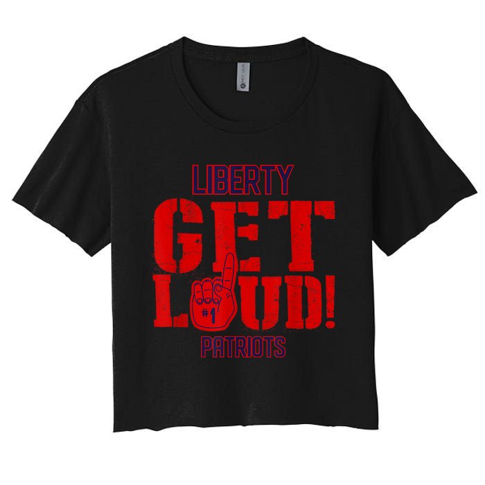 Liberty High School Get Loud Patriots Women's Crop Top Tee