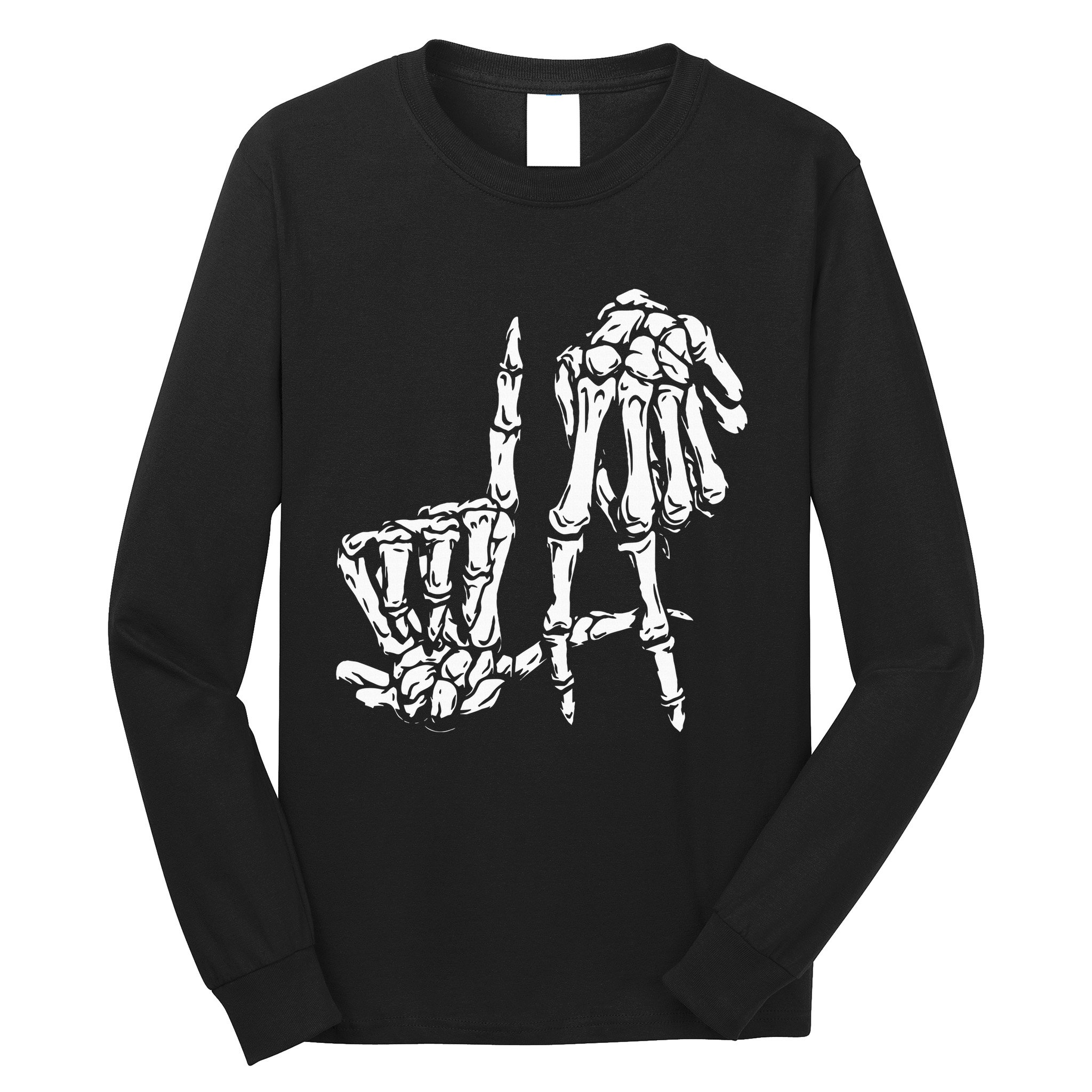 La Hand Sign Lazy Diy Halloween Costume Skeleton Los Angeles Long Sleeve Shirt