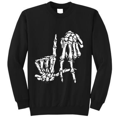 La Hand Sign Lazy Diy Halloween Costume Skeleton Los Angeles Sweatshirt