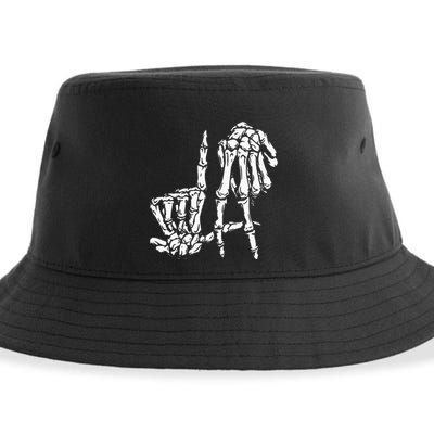 La Hand Sign Lazy Diy Halloween Costume Skeleton Los Angeles Sustainable Bucket Hat