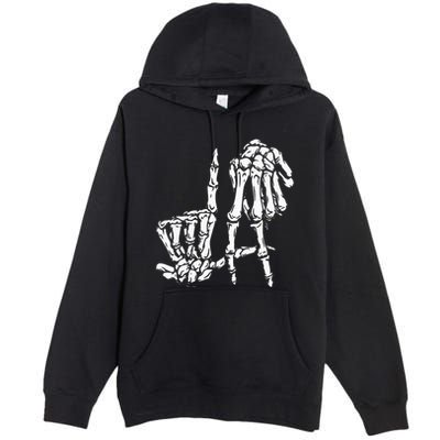 La Hand Sign Lazy Diy Halloween Costume Skeleton Los Angeles Premium Pullover Hoodie