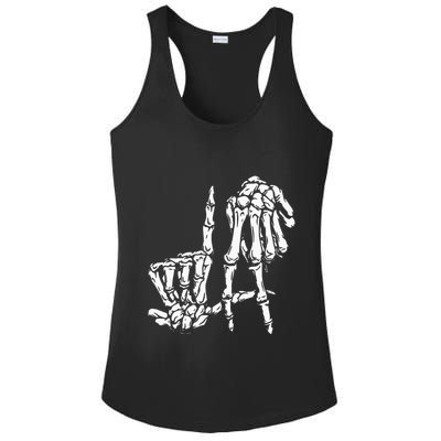 La Hand Sign Lazy Diy Halloween Costume Skeleton Los Angeles Ladies PosiCharge Competitor Racerback Tank