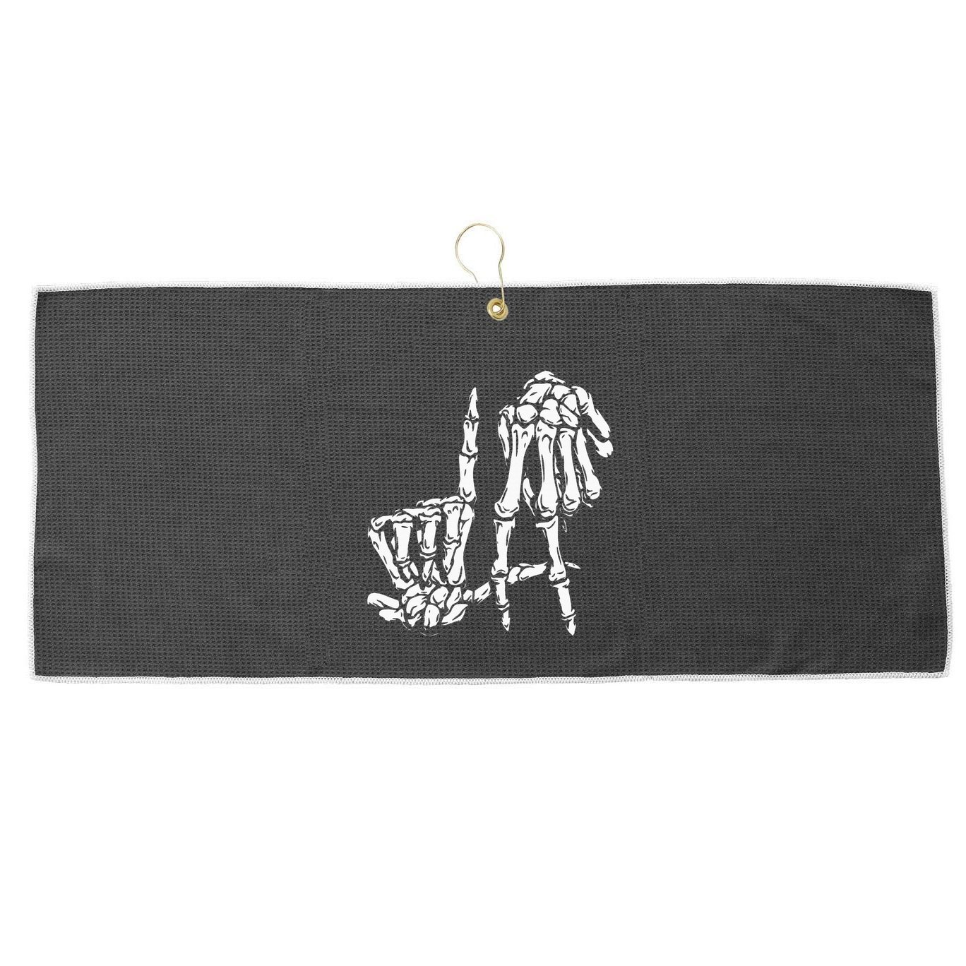 La Hand Sign Lazy Diy Halloween Costume Skeleton Los Angeles Large Microfiber Waffle Golf Towel