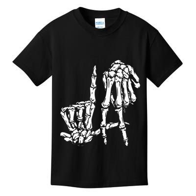 La Hand Sign Lazy Diy Halloween Costume Skeleton Los Angeles Kids T-Shirt