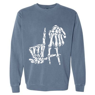 La Hand Sign Lazy Diy Halloween Costume Skeleton Los Angeles Garment-Dyed Sweatshirt