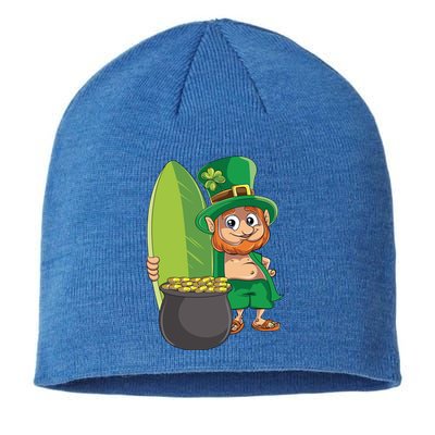 Leprechaun Hawaiian Surfing St Patricks Day Hawaii Aloha Gift Sustainable Beanie