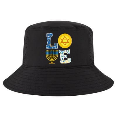 Love Hanukkah Shirt Chanukah Menorah Pajama Matching Family  Cool Comfort Performance Bucket Hat