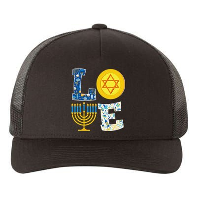 Love Hanukkah Shirt Chanukah Menorah Pajama Matching Family  Yupoong Adult 5-Panel Trucker Hat